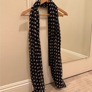 Black & White Polka Dot Scarf | Lightweight | Classic Style